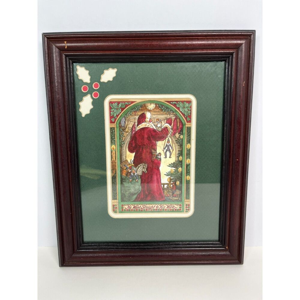 Marilyn Gandre He Went Straight to His Work Santa Christmas Framed Print 1989